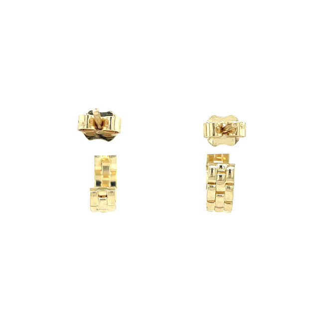 Golden rolex stud earrings 14 karat