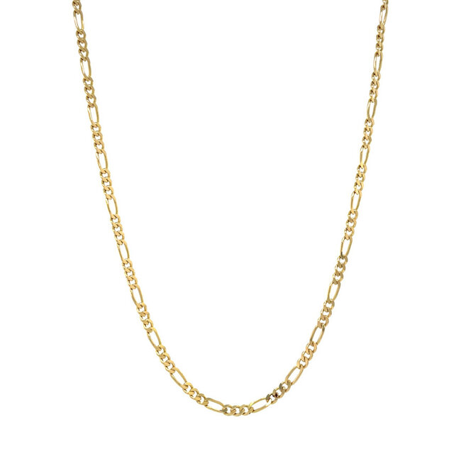 Gouden figaro collier 45.5 cm 14 karaat