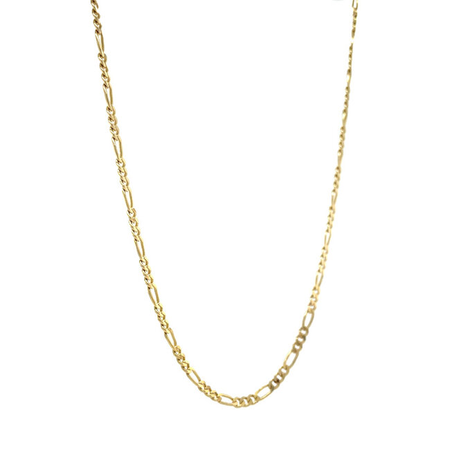 Goldene Figaro-Kette 45,5 cm 14 Karat