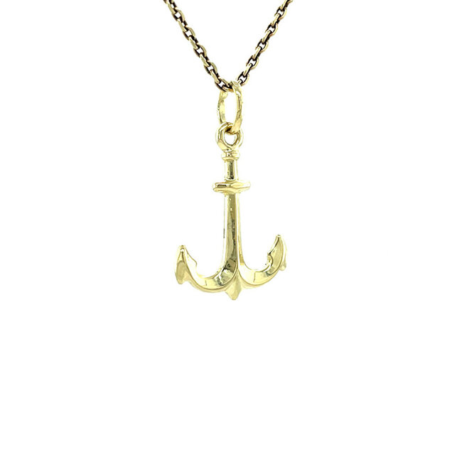 Gold anchor pendant 14 karat