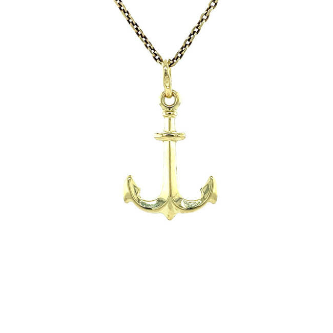 Gold anchor pendant 14 karat