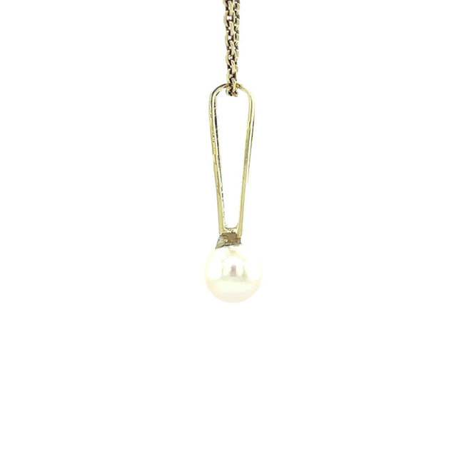 Gouden hanger met parel 14 karaat