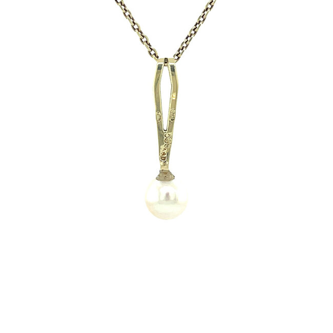 Gouden hanger met parel 14 karaat