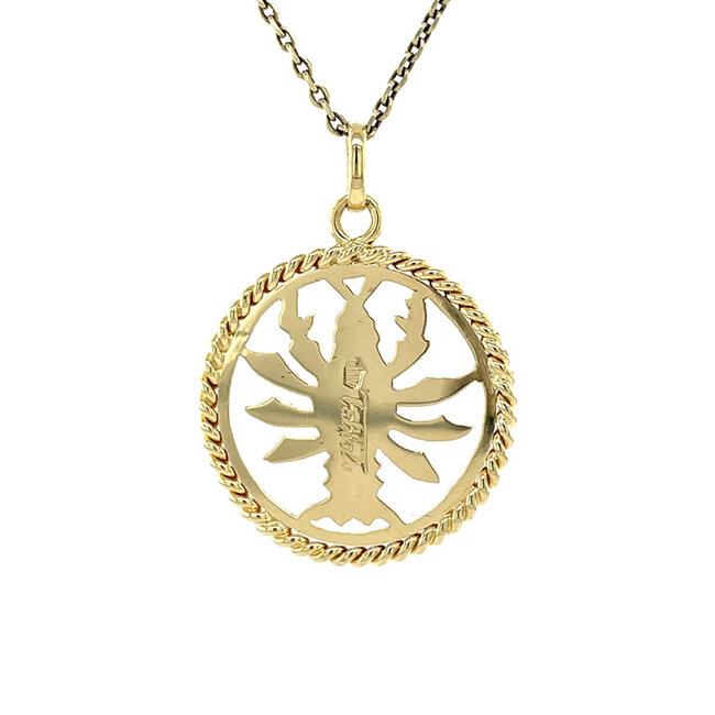 Gold pendant zodiac sign Cancer 14 karat