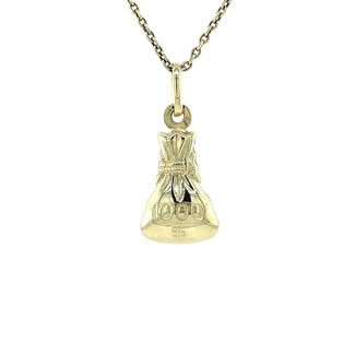Gold money bag pendant