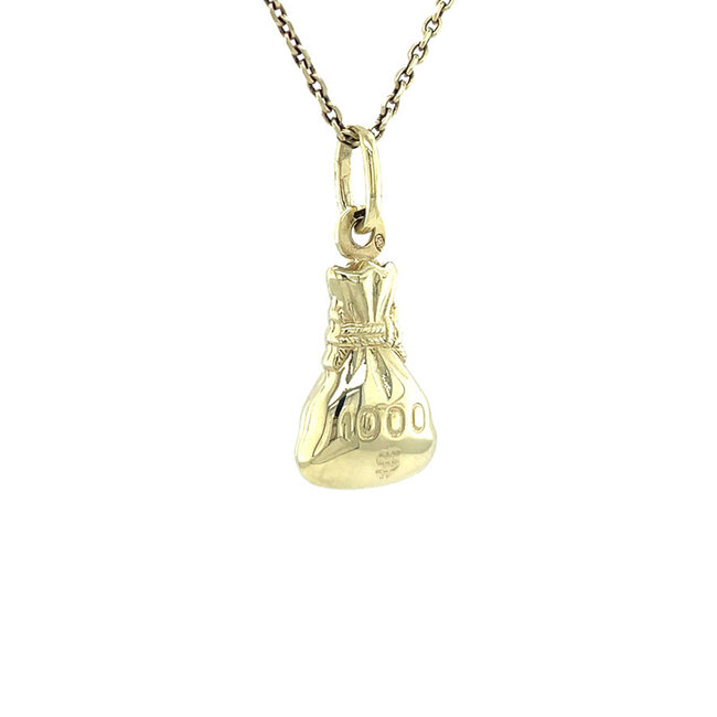 Gouden hanger geldbuidel 14 karaat