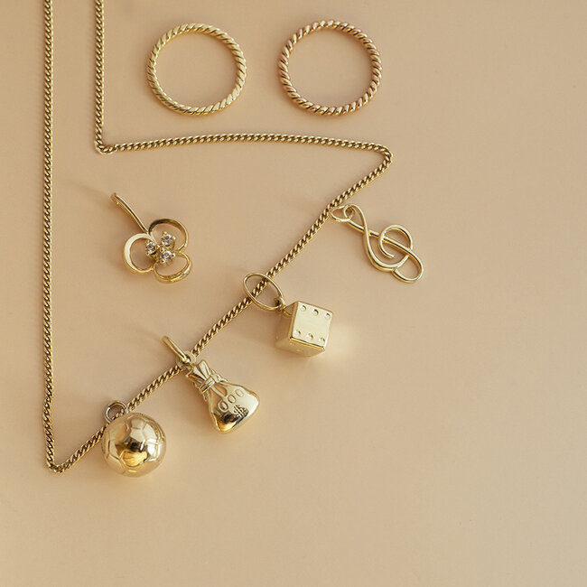 Gouden hanger met zirkonia 14 karaat