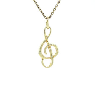 Gold music note pendant