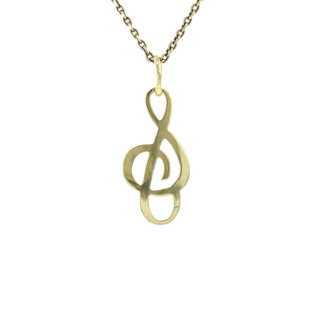 Gold pendant musical note 14 karat