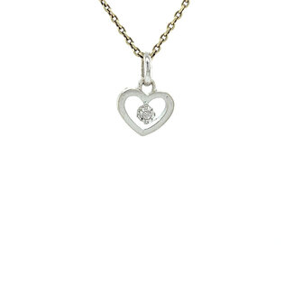 White gold heart pendant