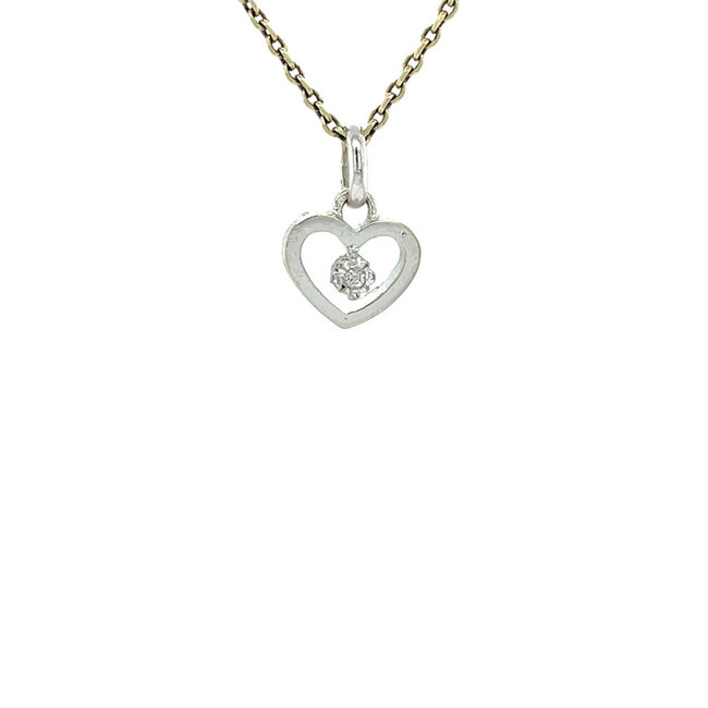 White gold heart pendant 14 karat