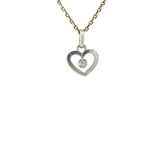 White gold heart pendant 14 karat