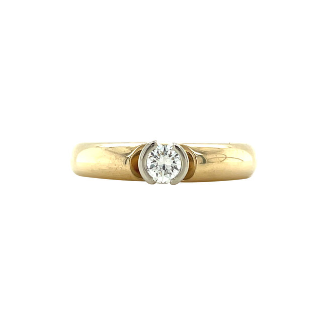 Gouden solitair ring met diamant Le Chic 14 karaat