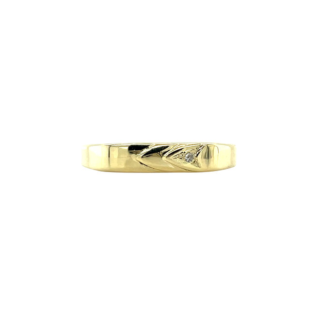 Gouden ring met diamant 14 krt