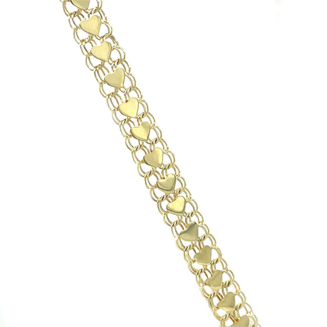 Gouden fantasie choker 45 cm 14 karaat