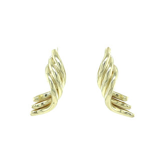 Golden stud earrings