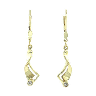 Gold zirconia drop earrings
