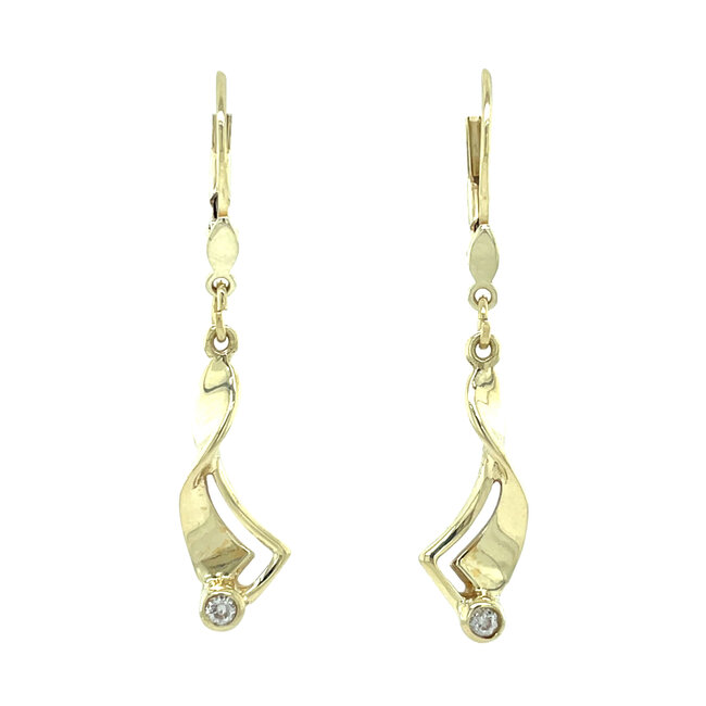 Gold earrings with zirconia 14 karat