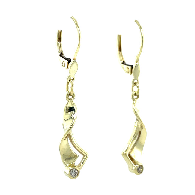 Gold earrings with zirconia 14 karat