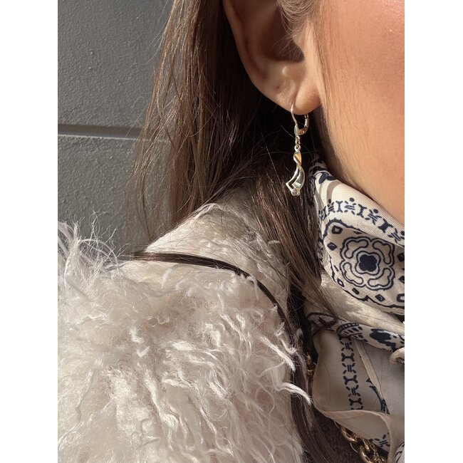 Gold earrings with zirconia 14 karat