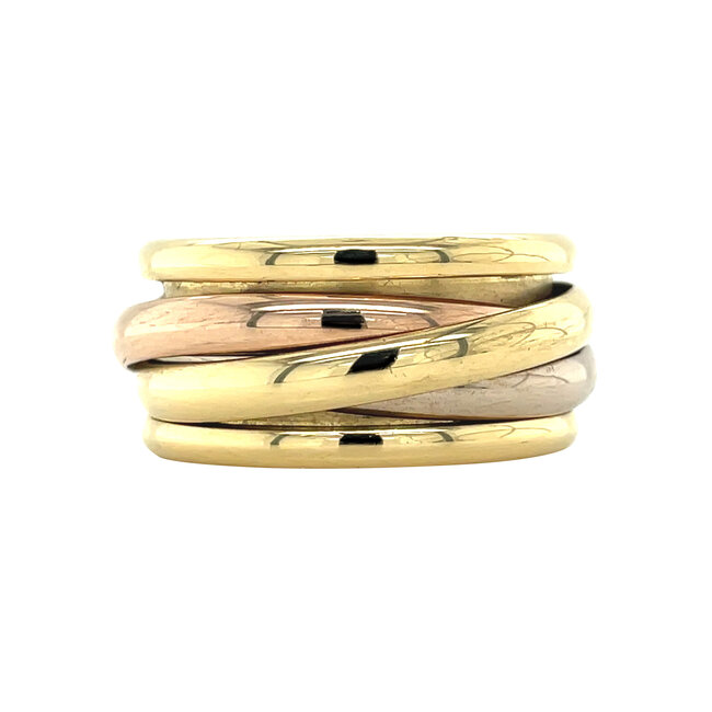 Tricolour gouden ring 18 karaat