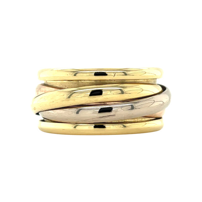 Tricolour gouden ring 18 karaat