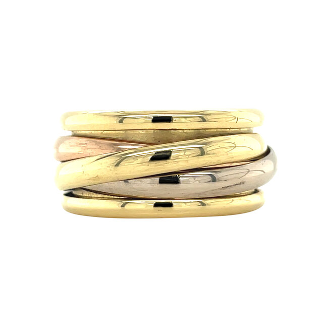 Tricolour gouden ring 18 karaat