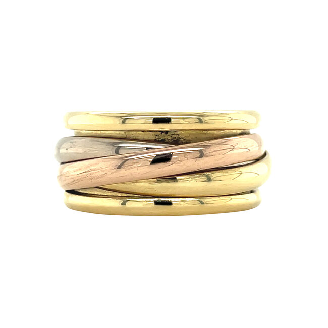 Tricolour gold ring 18 karat