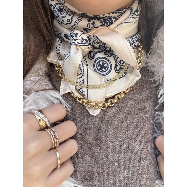 Gouden jasseron collier 50 cm 14 karaat