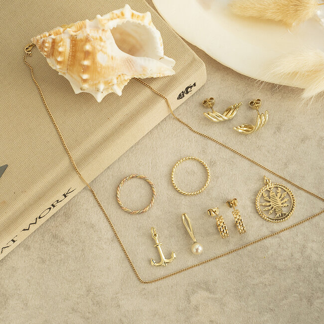 Tricolour gouden (aanschuif) ring 14 karaat