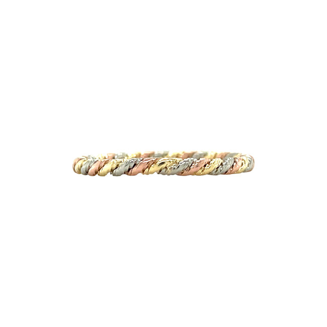 Tricolour gold (stackable) ring 14 karat