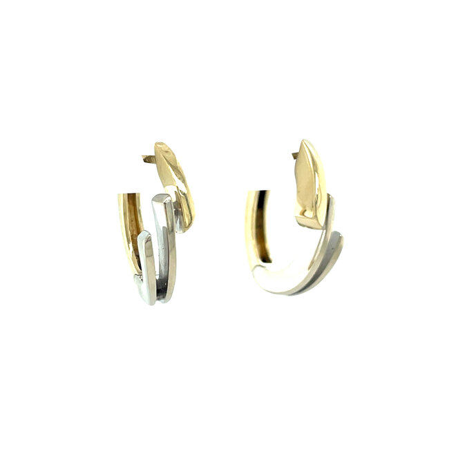 Goldene Creolen bicolor 14 Karat