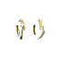 Gold hinged hoop earrings bicolour 14 karat