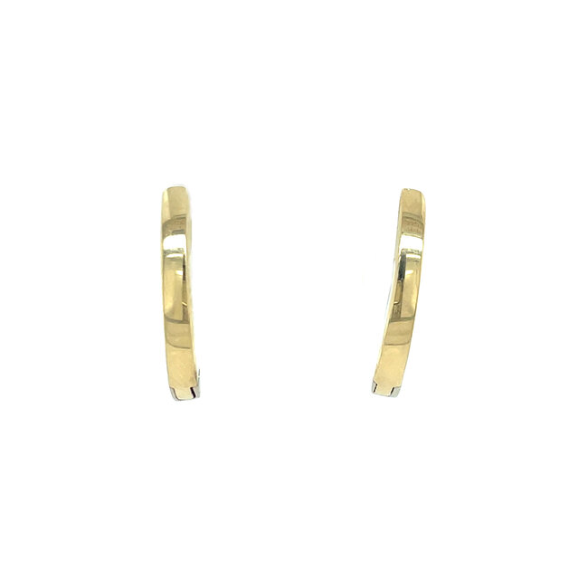 Goldene Klappcreolen bicolor 14 Karat