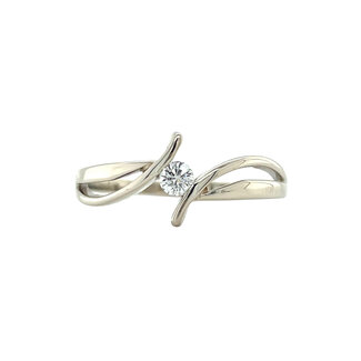 Witgouden ring met diamant