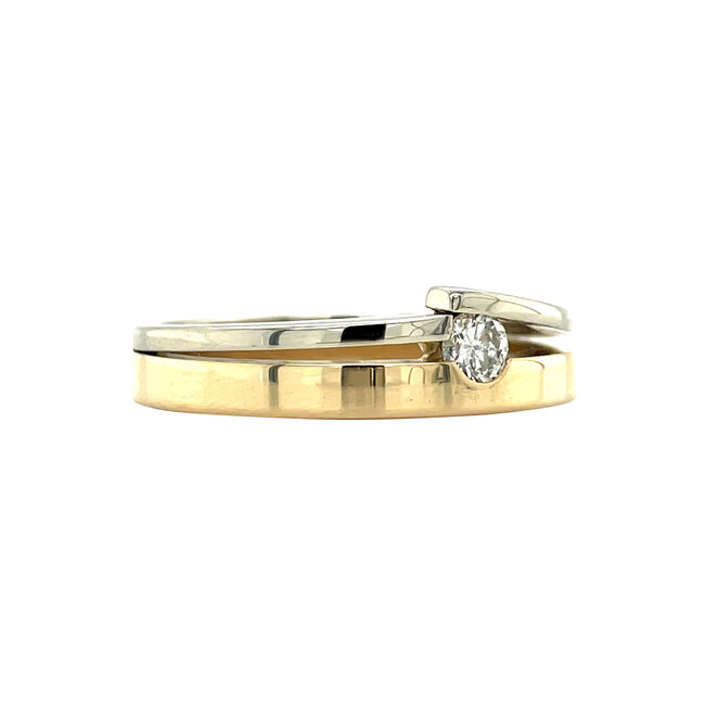 Gouden ring met diamant 14 karaat