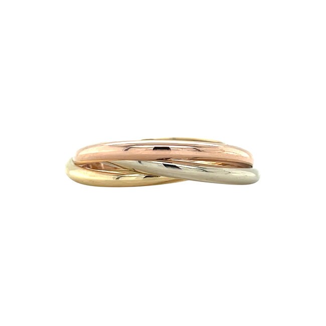 Tricolour gold ring 14 karat