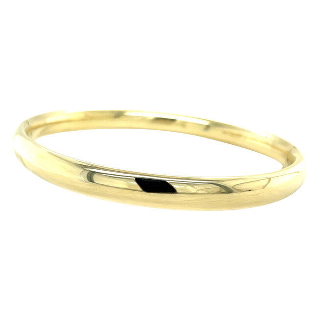 Gouden gladde bangle 14 karaat