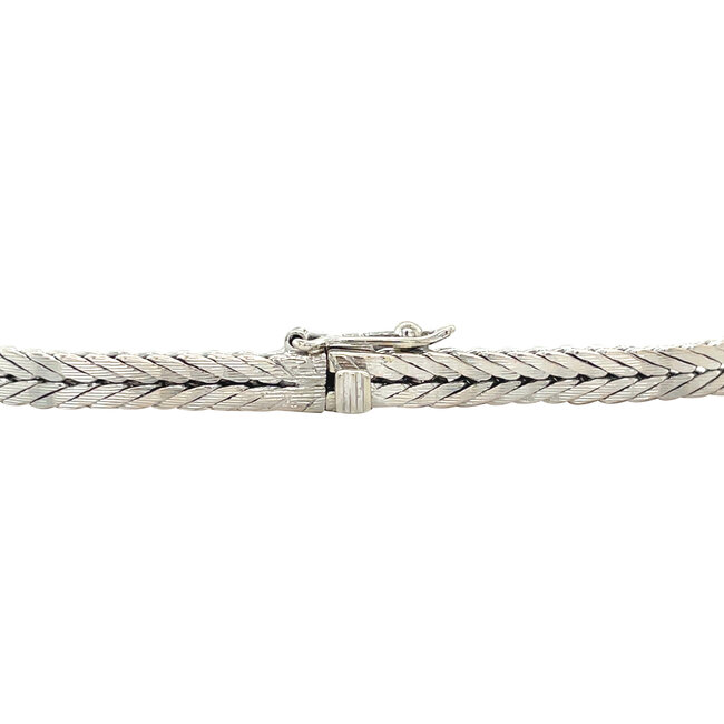 Witgouden armband met diamant 18.5 cm 14 karaat