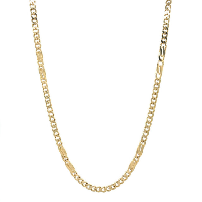 Gouden fantasie collier 61 cm 14 karaat