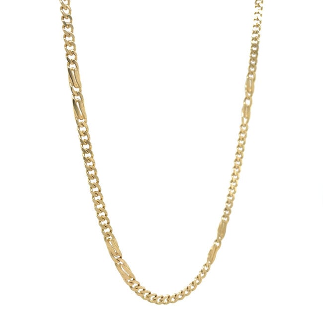Gouden fantasie collier 61 cm 14 karaat