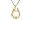 Gold pendant mother/child with diamond 14 karat