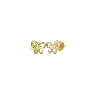 Gold butterfly stud earrings