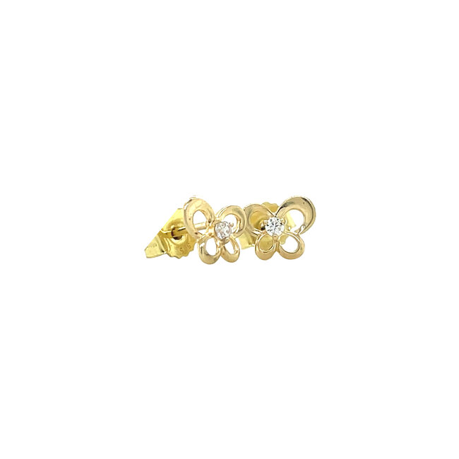 Gold butterfly stud earrings 14 karat