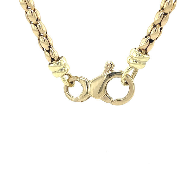 Gouden popcorn choker 47 cm 14 karaat