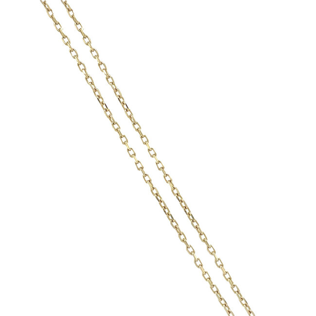 Goldenes Collier mit vierblättrigem Kleeblatt Hämatit 14 Karat