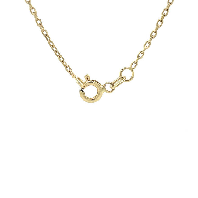 Gouden collier met klavertje 4 hematiet 14 karaat