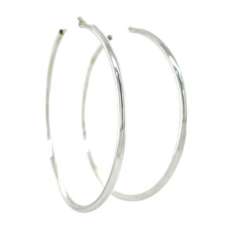 White gold hoop earrings