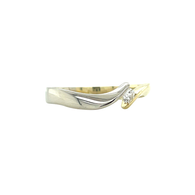 Gouden ring met diamant 14 karaat