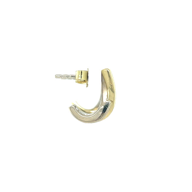 Bicolor goldene Ohrstecker mit Diamant 14 Karat